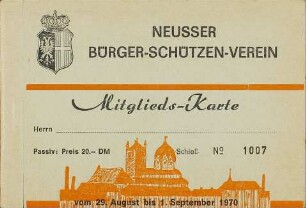 Festkarte Neuss 1970 (passiv)