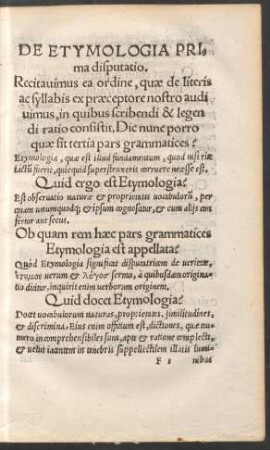 De Etymologia ...