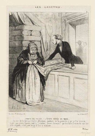 Carotte du calicot - l’étoffe passée de mode, Blatt 2 der Folge "Les Carottes“, in: "Le Charivari", Paris 1844