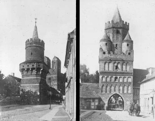 Chojna / Königsberg (Polen), li:? re: Schwedter Tor (Stadtseite)
