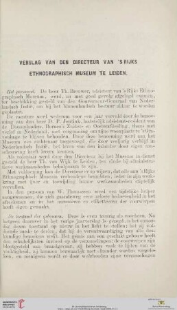Verslag van den directeur van's Rijks Ethnographisch Museum te Leiden