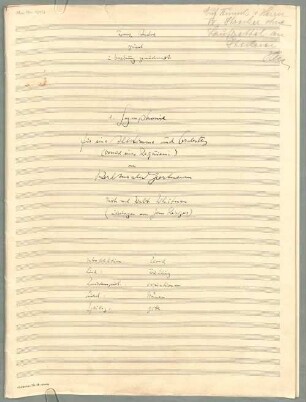 Symphonies, A, orch, Arr - BSB Mus.ms. 12953 : 1. Symphonie // für eine Altstimme und Orchester // (Versuch eines Requiems) // von // Karl Amadeus Hartmann // Text nach Walt Whithman // (übertragen von Hans Reisiger) // Introduktion: Elend // Lied: Frühling // Zwischenspiel: Varationen // Lied: Tränen // Epilog: Bitte