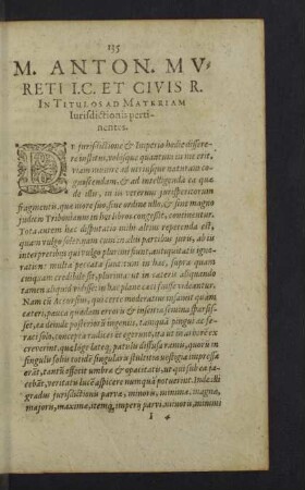 In titulos ad materiam iurisdictionis pertinentes.