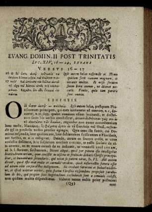 Evang. Domin. II Post Trinitatis - Evang. In Festo S. Ioannis Baptistae