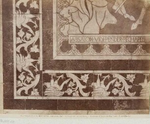 Pietro del Minella, Teil des umrahmenden Frieses um die Darstellung der Geschichte von Absalom, Detail des Fußbodens im Dom von Siena