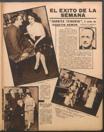 El éxito de la semana : "Juanita Tenorio", 3 actos de Agustín Remón