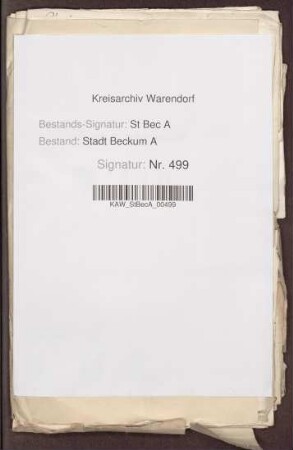 Quittungen der Beckumer Kapitelsburse