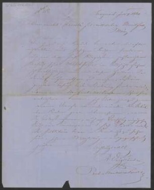 Brief an Kommittee für das Mittelrheinische Musikfest , Mainzer Liedertafel : 09.07.1860