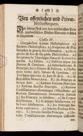 II. Von offentlichen und Privat-Bibliothequen.