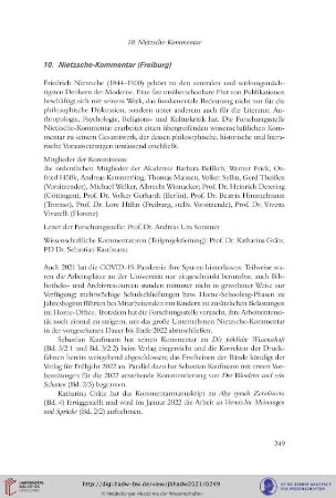 10. Nietzsche-Kommentar (Freiburg)