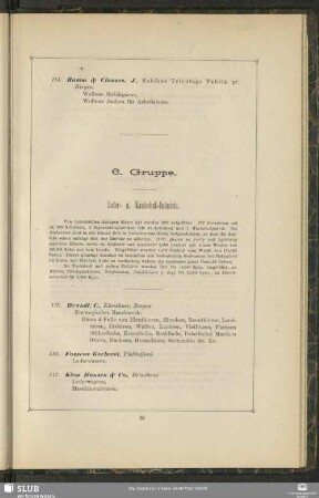 6. Gruppe. Leder- u. Kautschuk-Industrie