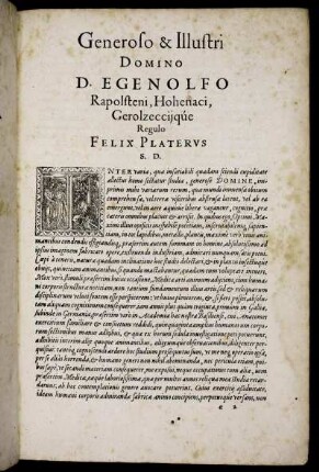 Generoso & Illustri Domino D. Egenolfo Rapolsteni, Hohenaci [...]