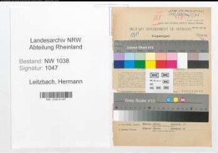 Entnazifizierung Hermann Leitzbach , geb. 12.08.1889 (Steuerhelfer)