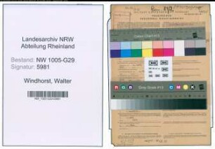 Entnazifizierung Walter Windhorst , geb. 01.08.1912 (Bahntechniker)