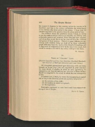 IV. Views of "Colonel" Lamb.