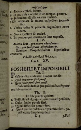 Cap. XV. De Possibili Et Impossibili.