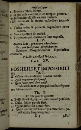 Cap. XV. De Possibili Et Impossibili.