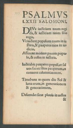 Psalmus LXXII Salomoni.