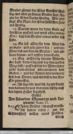 Am siebenden Sonntage nach Trinitatis