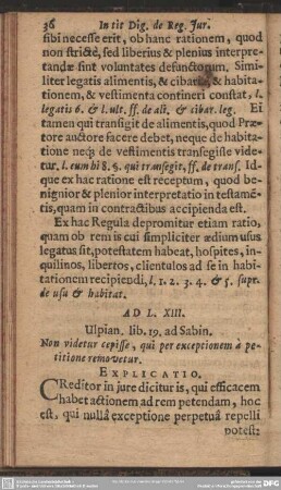 Ad L.XIII. Ulpian. lib. 19. ad Sabin