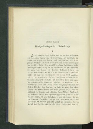 Fünftes Kapitel. Wochenblattspartei. Krimkrieg