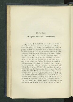 Fünftes Kapitel. Wochenblattspartei. Krimkrieg