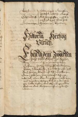 8r-14r, Historia Hertzog Ulrich