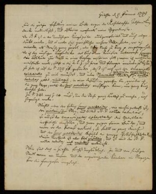 56: Brief von Johann Christoph Koch an Gustav Hugo, Gießen, 11.1.1799