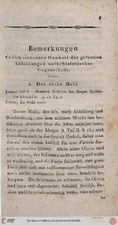 Bemerkungen zu dem siebenten Hundert der getreuen Abbildungen