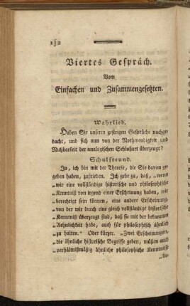 Viertes Gespräch. Vom Einfachen und Zusammengesetzten.