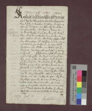 Lazarus von Schwendi, Herr zu Kirchhofen etc., stiftet ein Spital zu Kirchhofen.