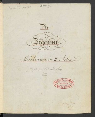 Die Zigeuner. Handschriftliches Textbuch