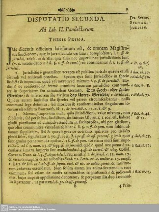 Disputatio Secunda. Ad Lib. II. Pandectarum