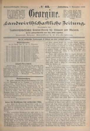 Siebenundfünfzigster Jahrgang. No. 45. Insterburg, 7. November 1889.