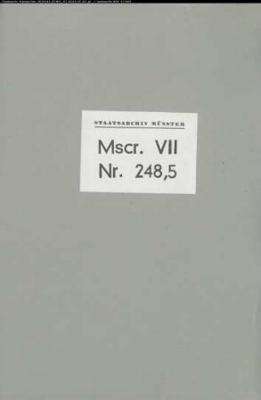 Historische Materialsammlungen Roger Wilmans, Bd. 5