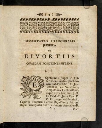 3-19, Dissertatio Inauguralis Juridica De Divortiis