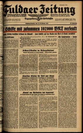 Ausgabe vom Samstag, den 21. Februar 1942.