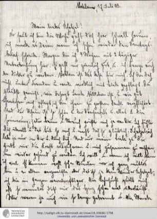 Brief vom 17.07.1908