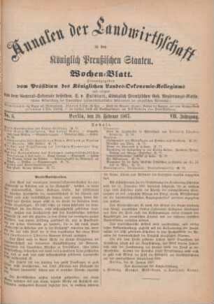 No. 8. Berlin, den 20. Februar 1867. VII. Jahrgang.