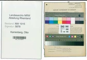 Entnazifizierung Otto Karrenberg , geb. 25.09.1877 (Haendler)