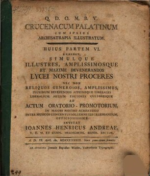 Crucenacum Palatinum Cum Ipsius Archisatrapia Illustratum, 6