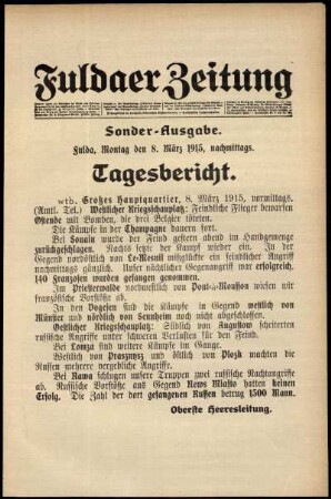 Ausgabe vom Montag, den 08. März 1915.