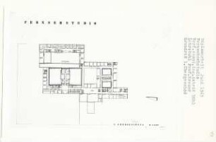 Fernsehstudio (Diplomarbeit bei Willy Kreuer): Grundriss 1. Obergeschoss 1:200