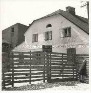 Ein Eingang zum Ghetto Löwenstadt/Stryków im damaligen Reichsgau Wartheland