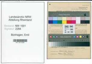 Entnazifizierung Emil Bonhagen, geb. 16.10.1907 (Techniker)