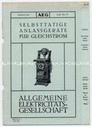 Selbsttätige Anlassgeräte für Gleichstrom