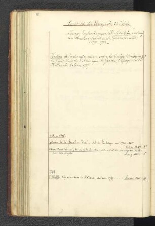 Krieg Englands gegen die vereinigten Staaten, Frankreich, Spanien und [Holland] 1775-1783.