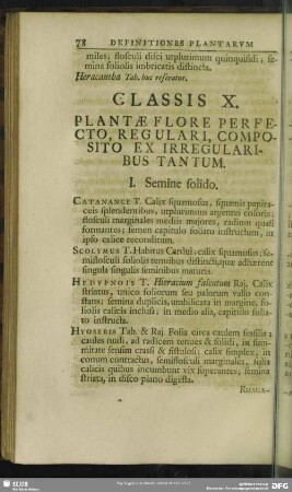 Classis X. Plantae Flore Perfecto, Regulari, Composito Ex Irregularibus Tantum