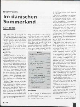 Fehlertypologie: Im dänischen Sommerland