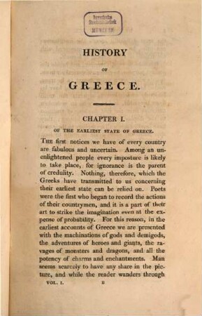 The history of Greece : from the earliest state to the death of Alexander the Great .... 1